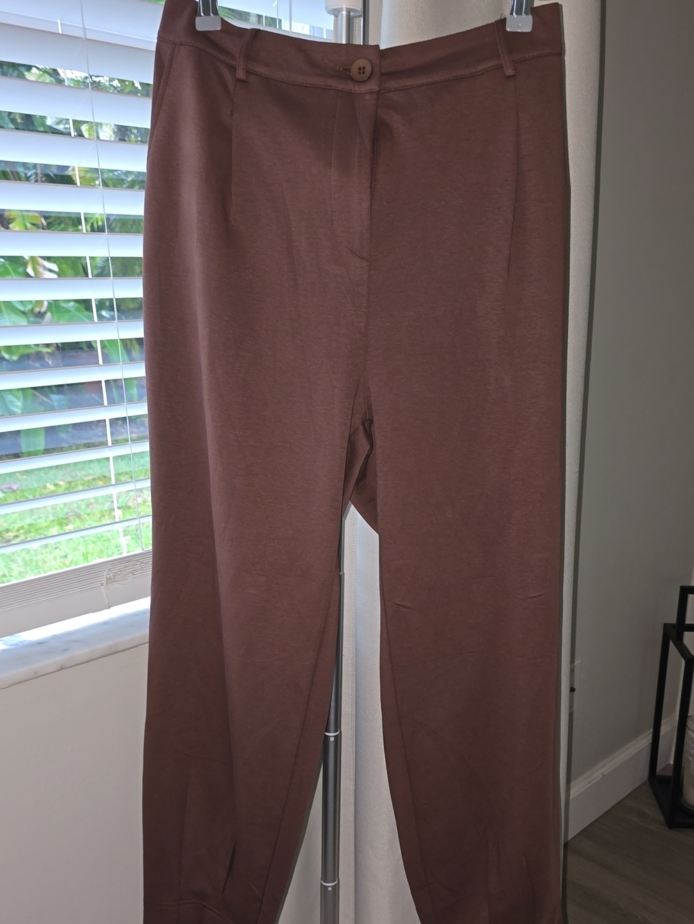 Classic Brown High-Rise Straight Track Pants